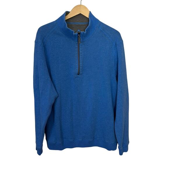 Tommy Bahama Reversible Sweater 1/4 Zip Pullover Blue Gray 
Pullover Mens L‎ - Picture 1 of 8